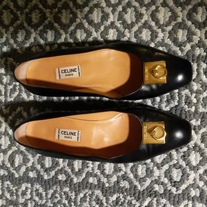 Celine Lds. Black Leather Shoes